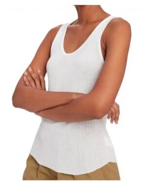 Tela Canotta Gassosa White Ribbed Tank Top size XS